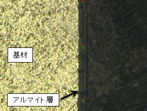 アルマイト処理被膜　断面図