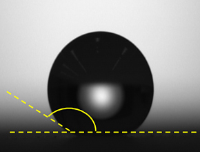 Droplet on the Super-water-repellent coating